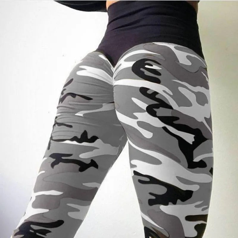 Leggings taille haute à motif camouflage