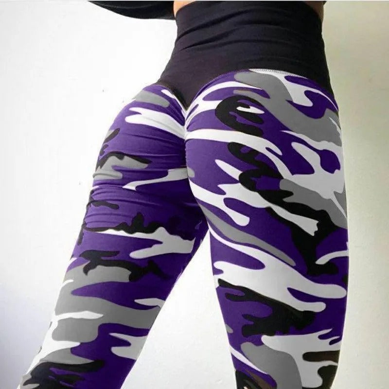 Leggings taille haute à motif camouflage