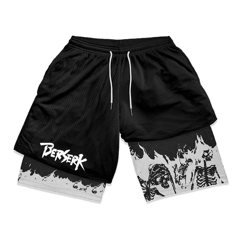 Anime Berserk 2 in 1 Gym Shorts