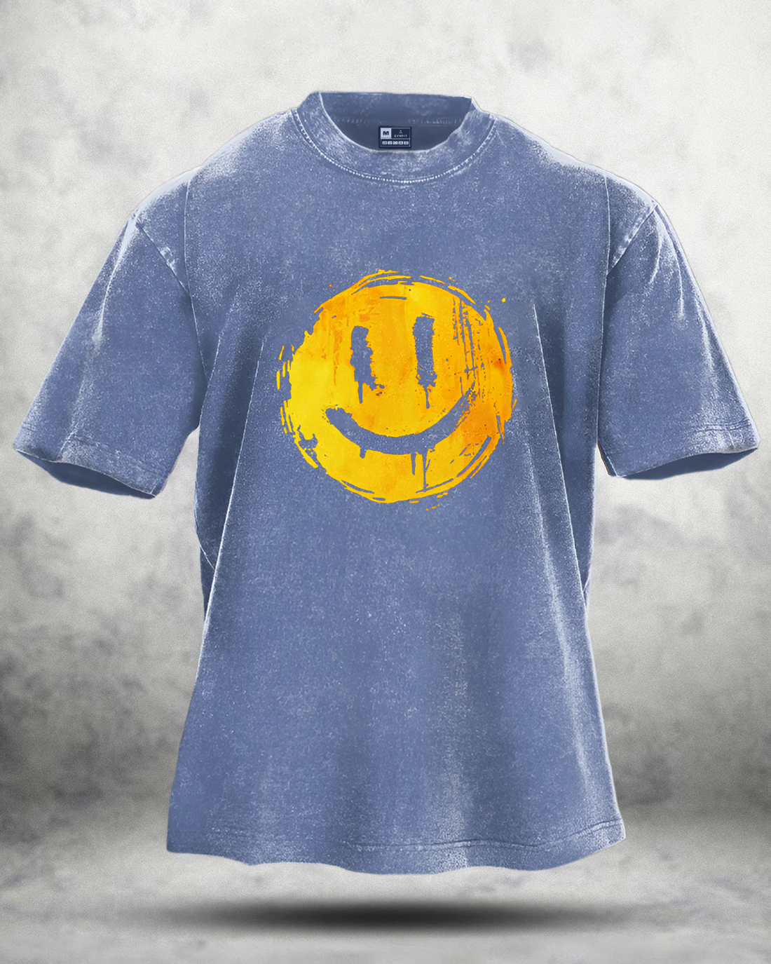 T-shirt lavé Happy Smiley