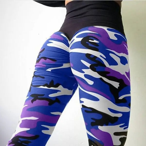 Leggings taille haute à motif camouflage