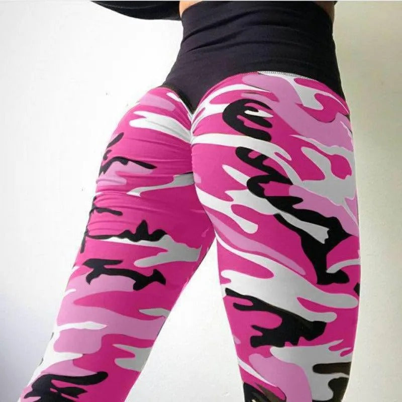 Leggings taille haute à motif camouflage
