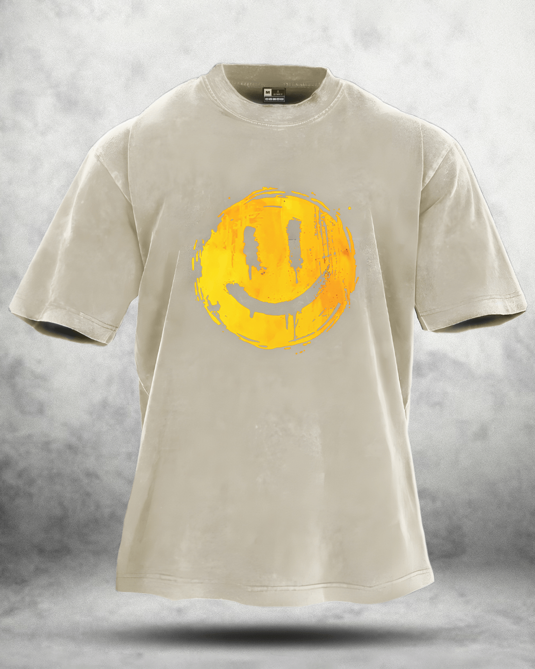 T-shirt lavé Happy Smiley