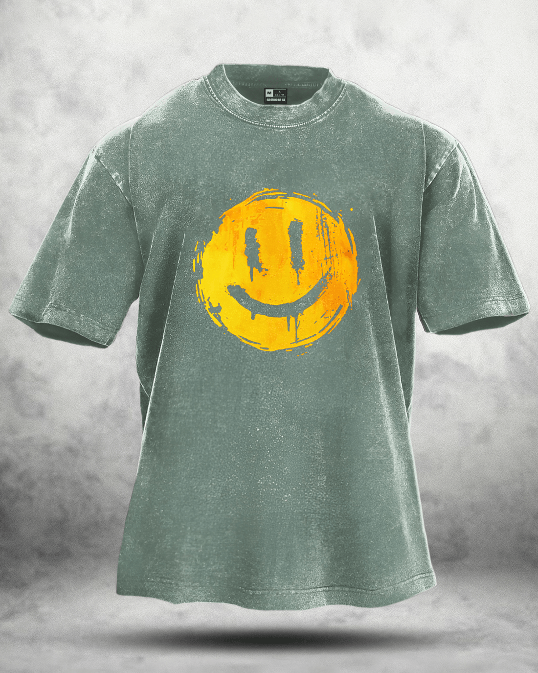 T-shirt lavé Happy Smiley