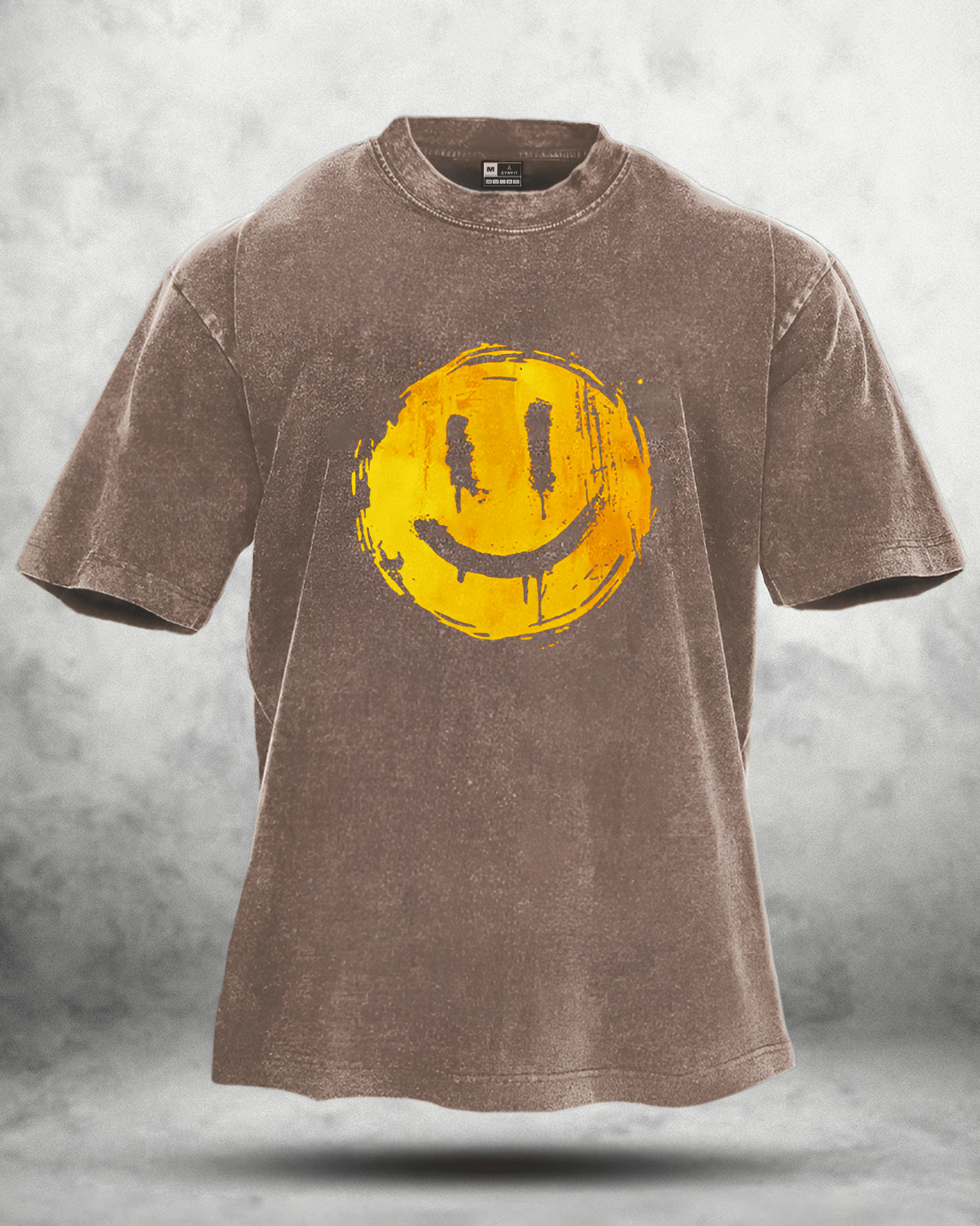 T-shirt lavé Happy Smiley