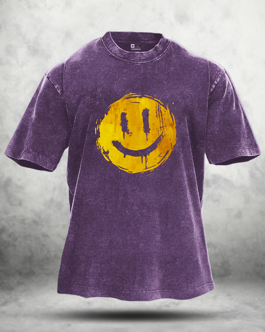 T-shirt lavé Happy Smiley
