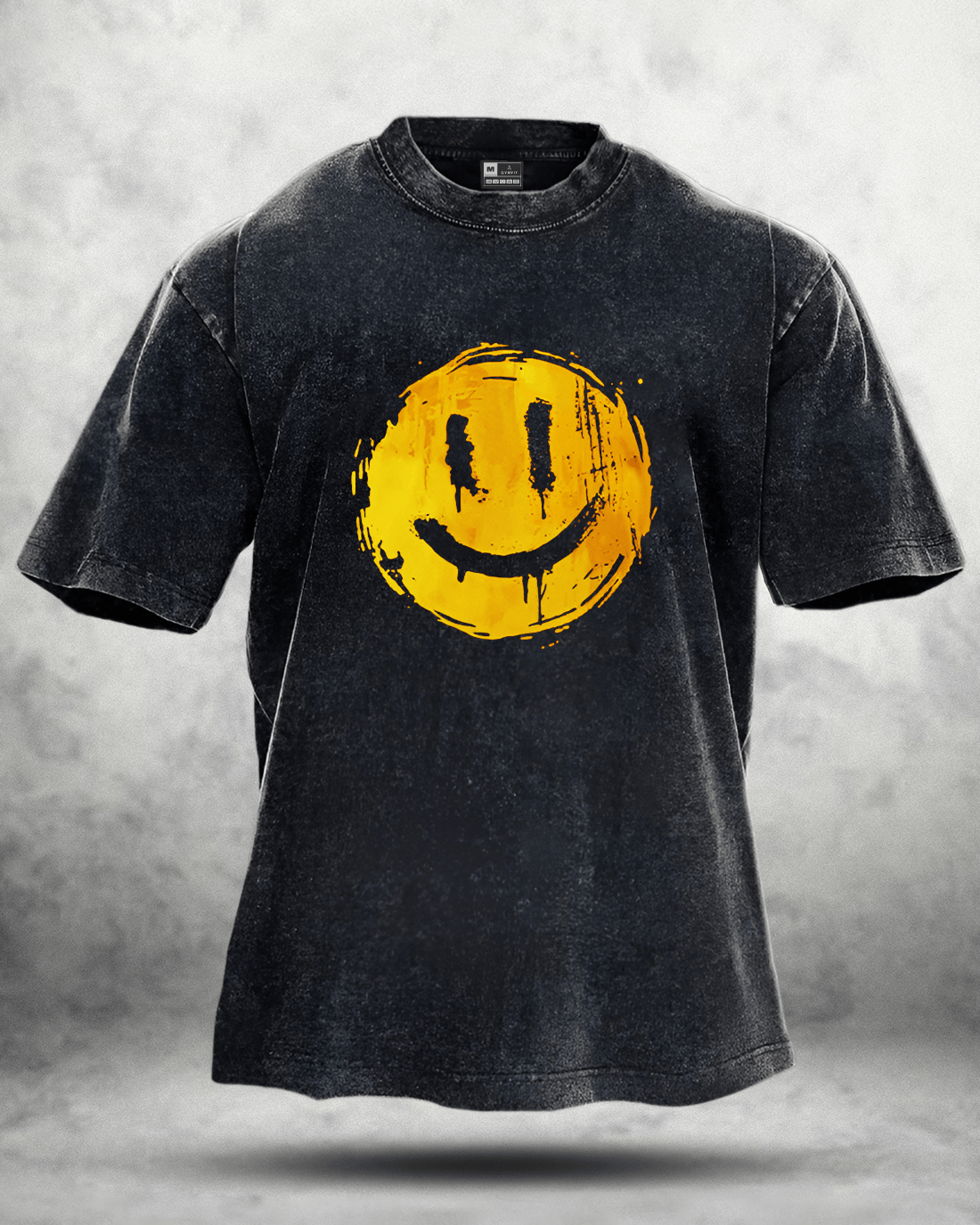 T-shirt lavé Happy Smiley