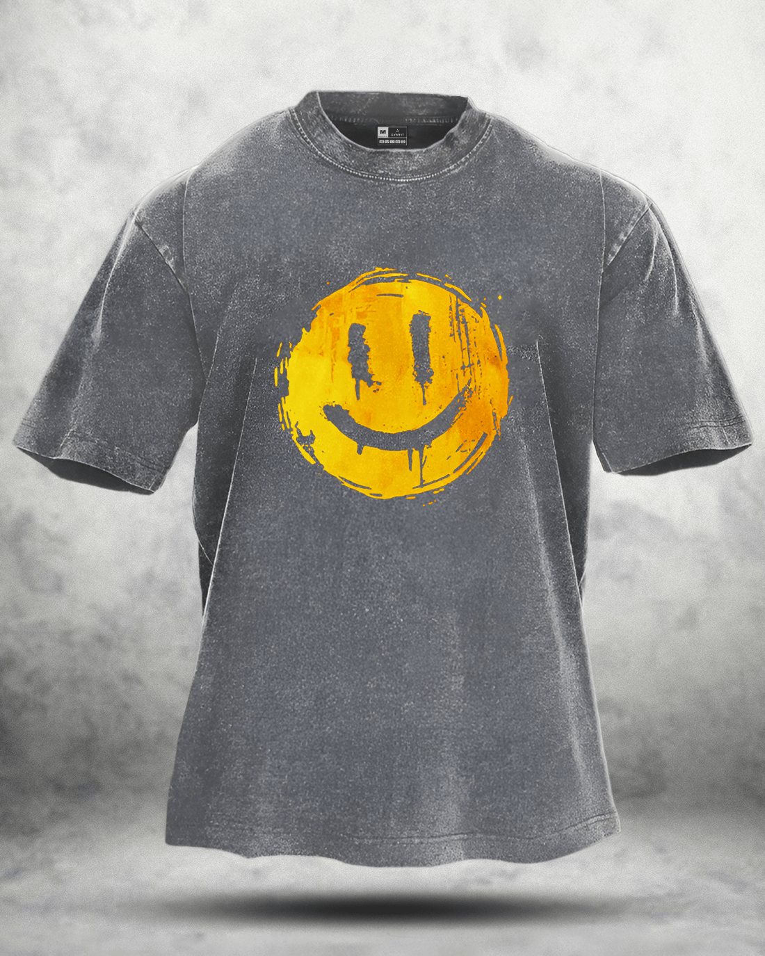 T-shirt lavé Happy Smiley