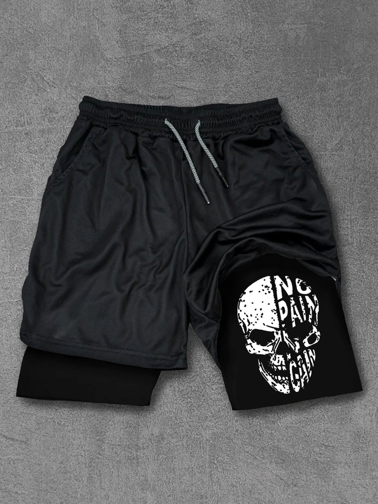 No Pain No Gain Skull Performance Training Shorts