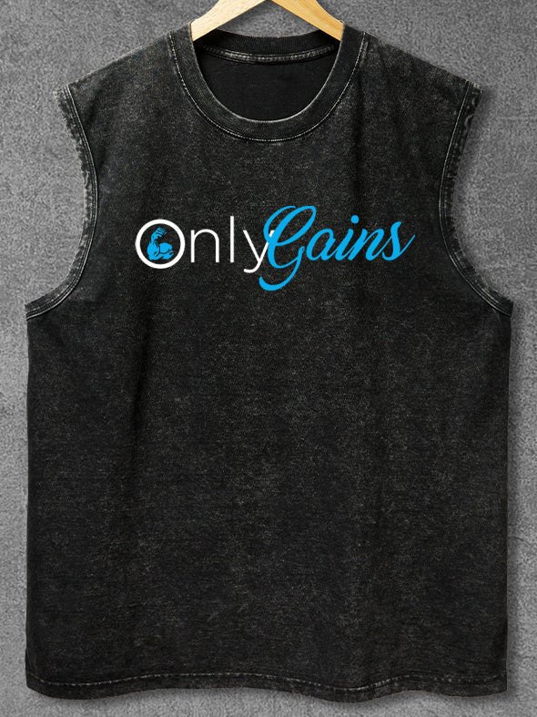 Only Gains Washed Gym Tank