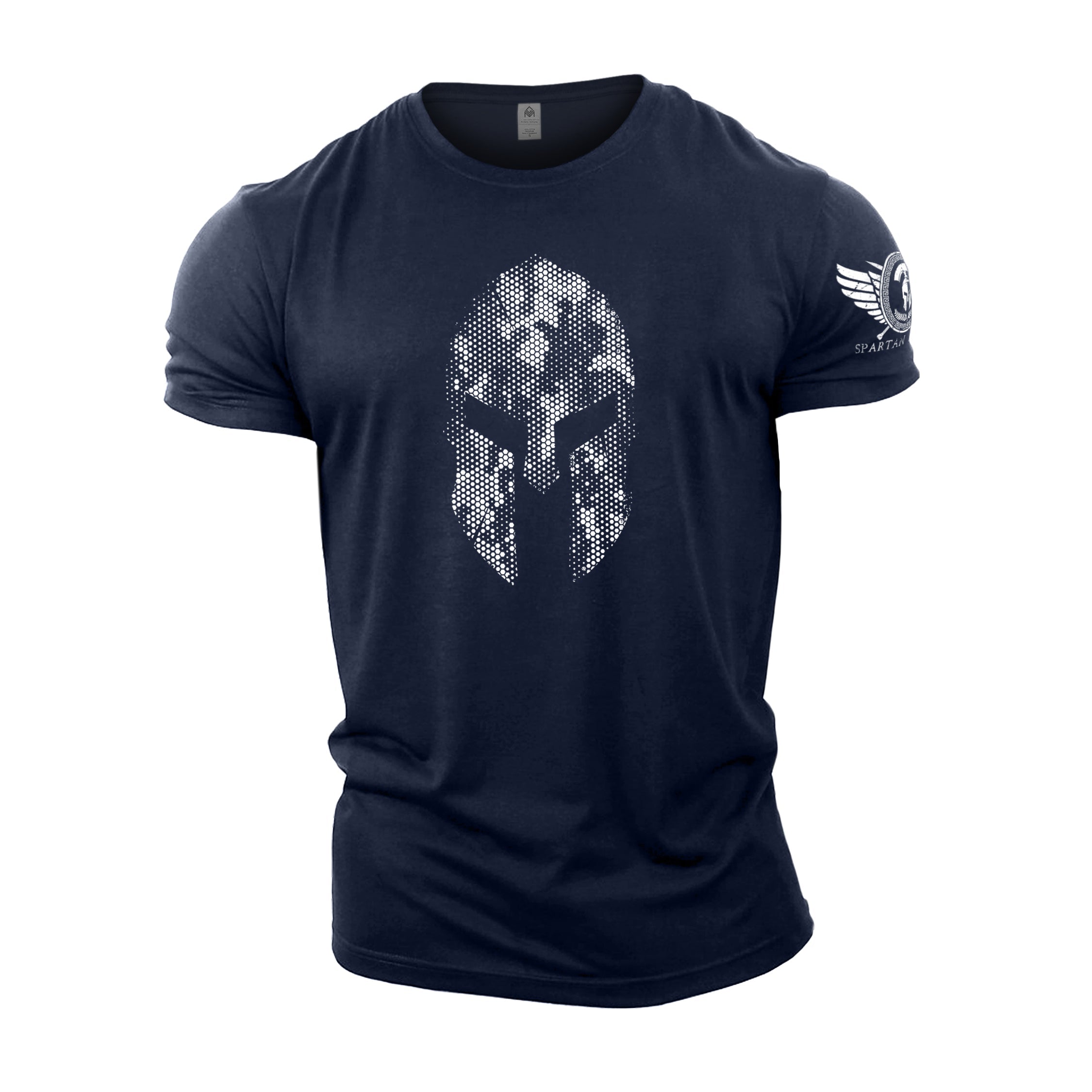 Spartan Helmet Hex Camo - Gym T-Shirt