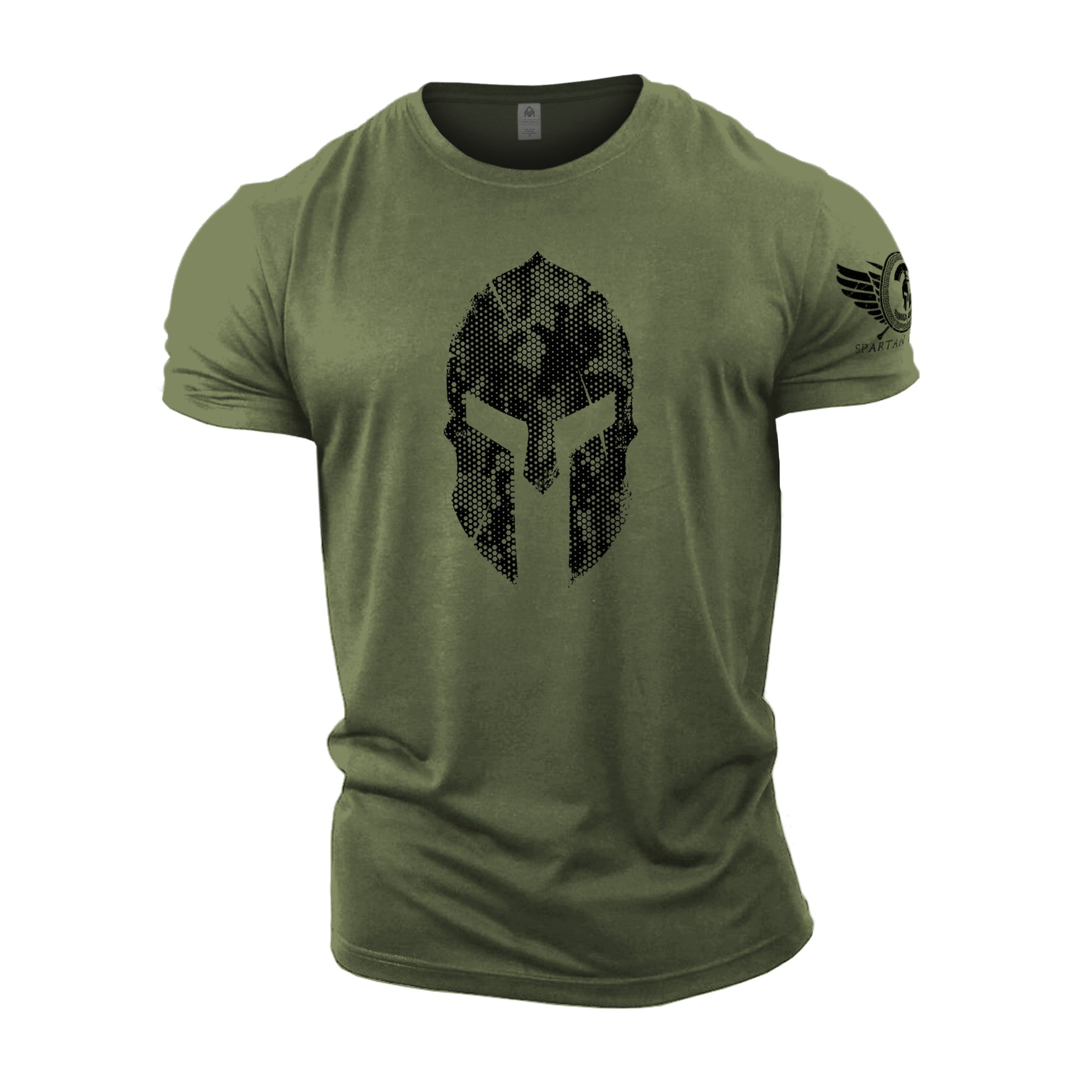 Spartan Helmet Hex Camo - Gym T-Shirt