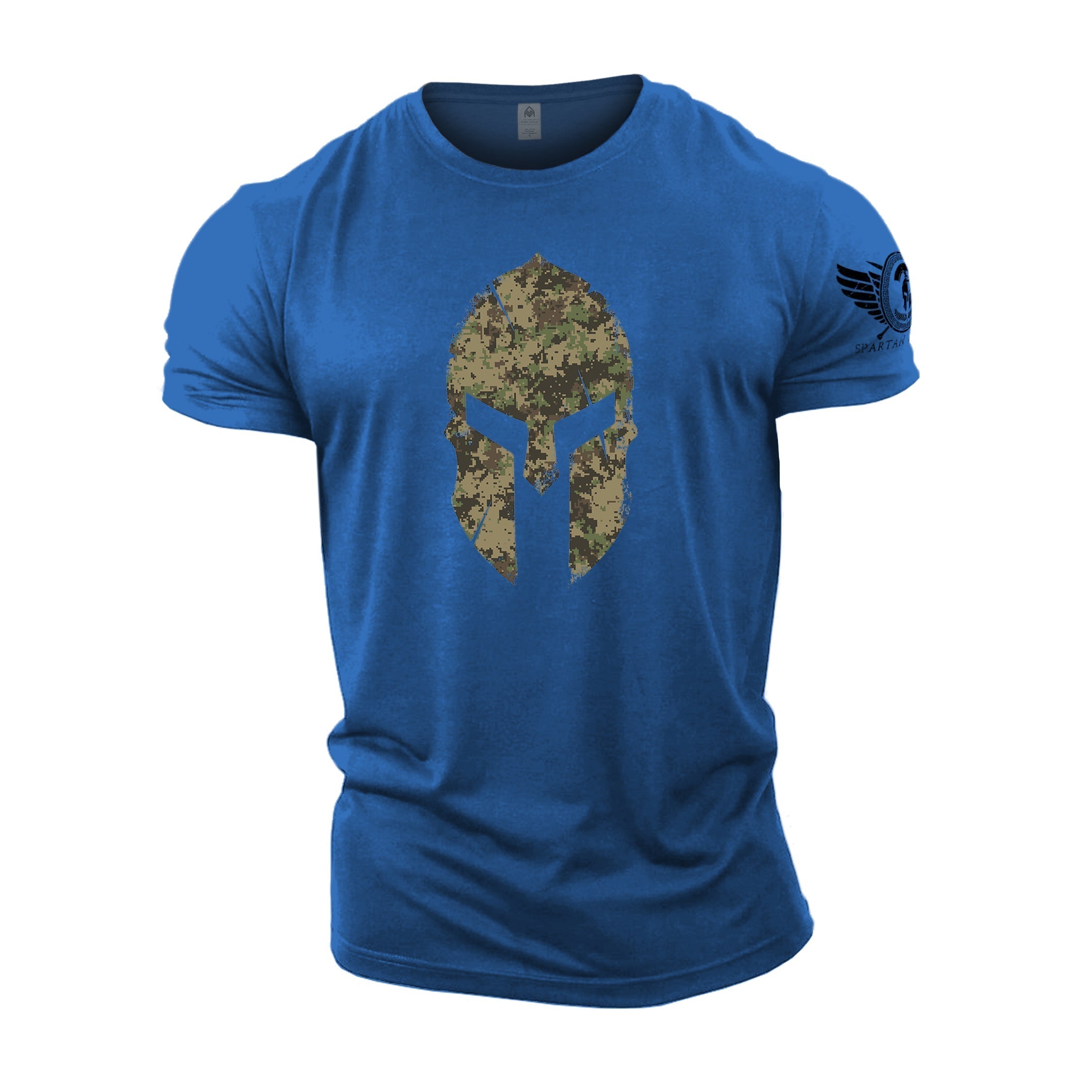Spartan Helmet Woodland Camo - Gym T-Shirt