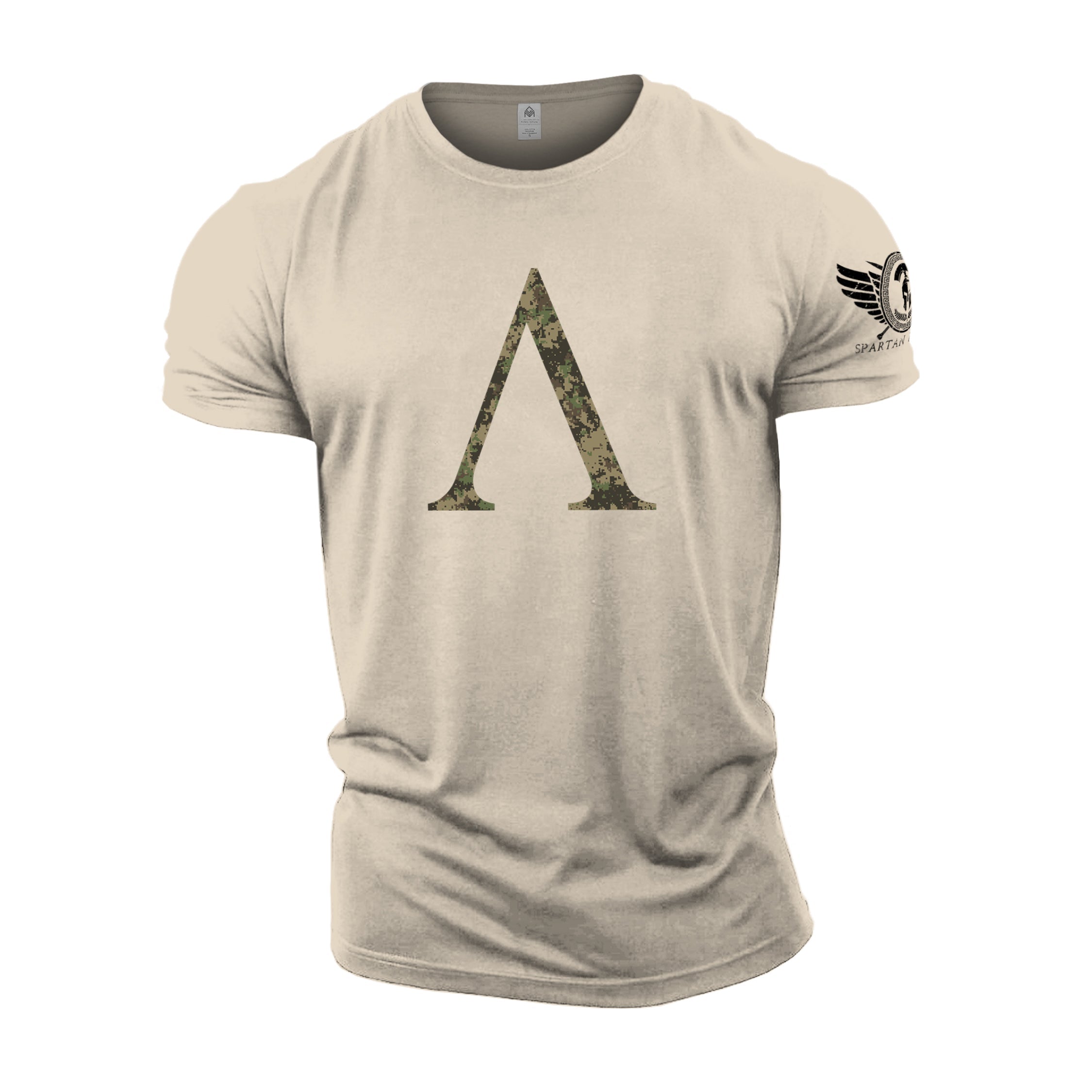 Spartan Symbol Woodland Camo - Gym T-Shirt