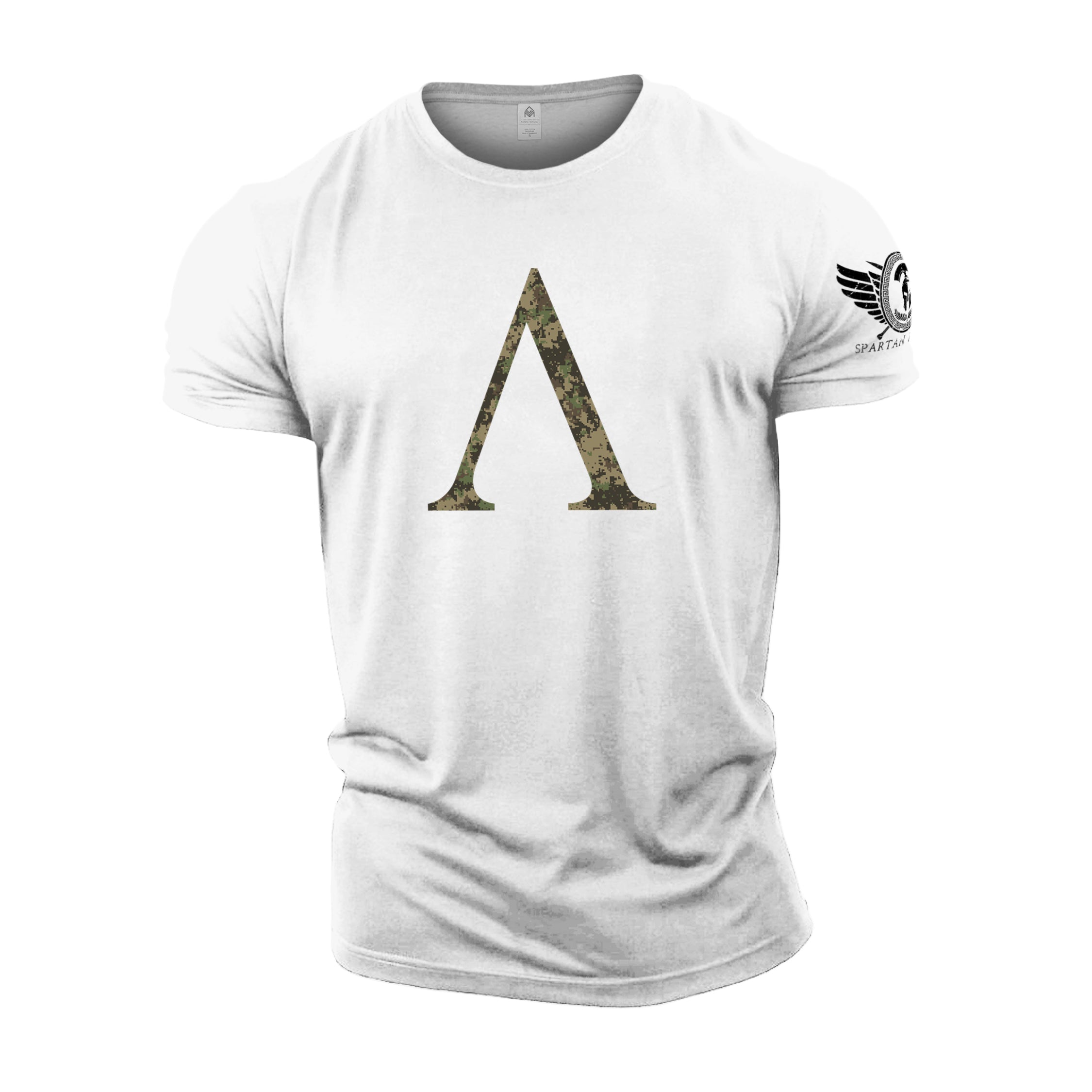 Spartan Symbol Woodland Camo - Gym T-Shirt